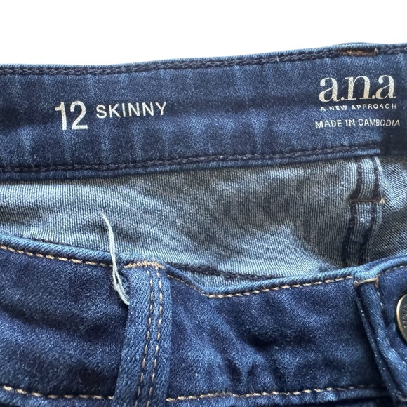 Ana Women's Blue Denim Skinny Stretch Jeans Size 12 - Picture 6 of 10